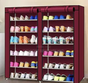 Metallic Shoe Rack Maroon