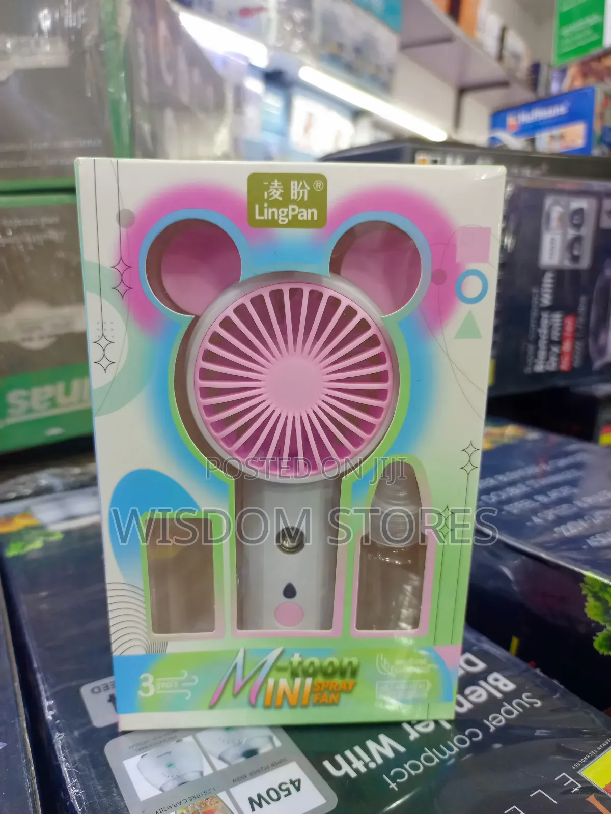 Portable Mini Fan With a Mist Spray Function.