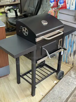 Portable, Heavy-Duty Charcoal Barbecue (Bbq) Grill and Smoker Trolley.