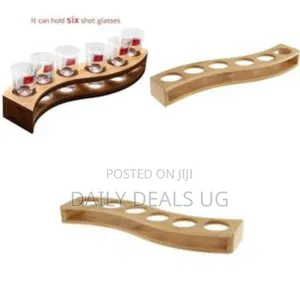 Bamboo Six-Hole Shot Glass Holder and Serving Tray