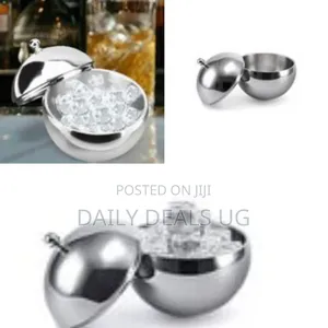 Spherical, Double-Walled Stainless Steel Insulated Ice Bucket