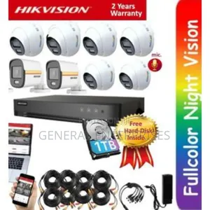 8pc CCTV Full Kithikvision 8-Channel CCTV Ip Camera System