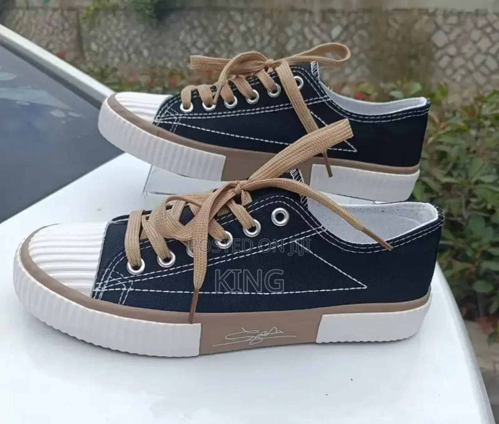 Black Canvas Low-Top Sneakers