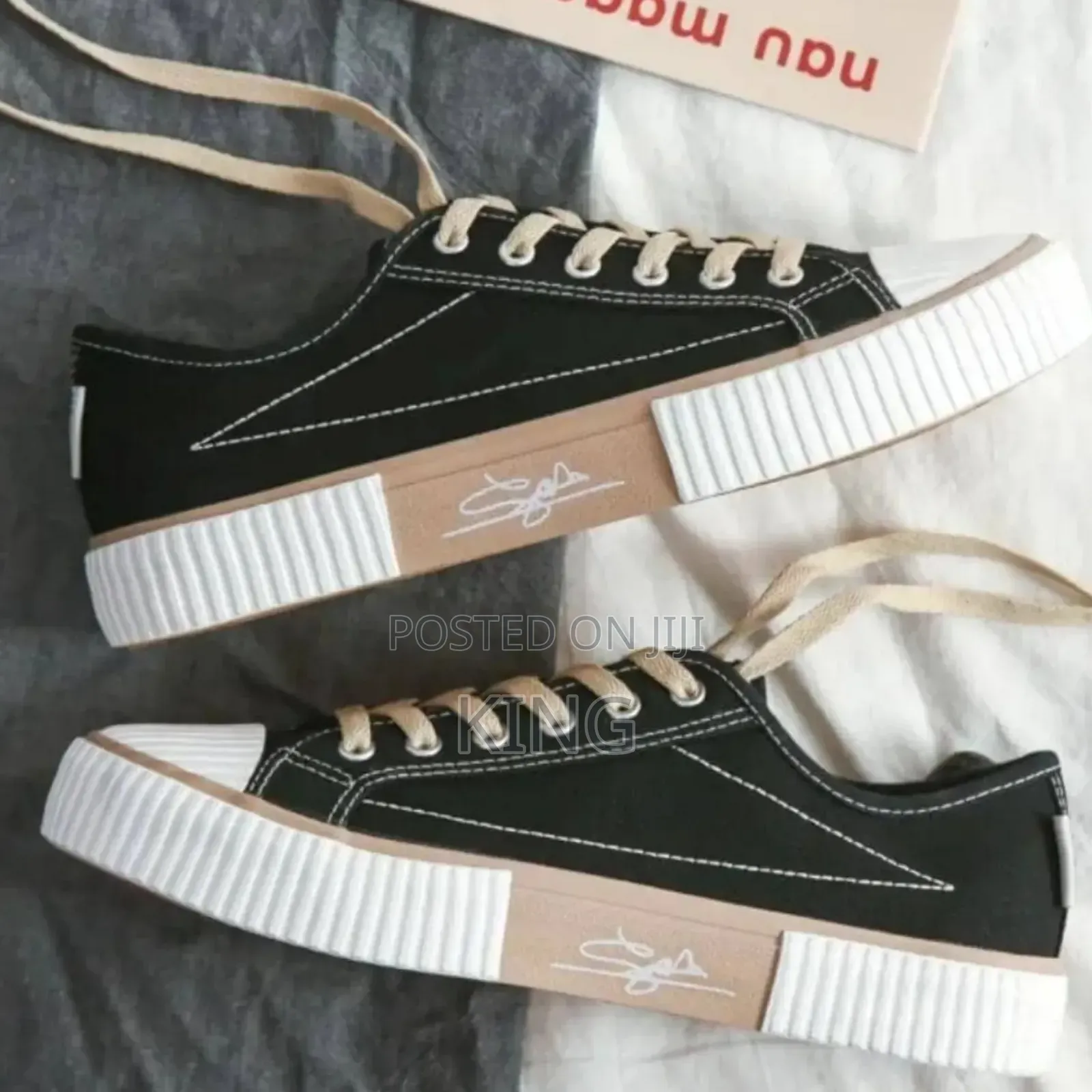 Black Canvas Low-Top Sneakers