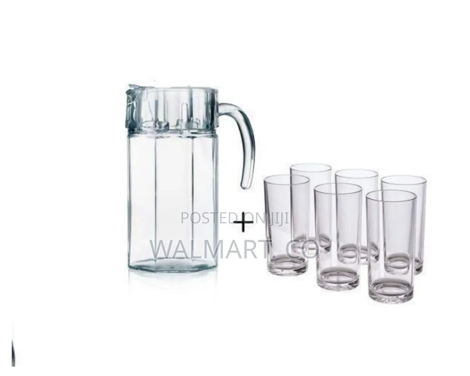 6 Drinking Glasses and 1 Glass Jug