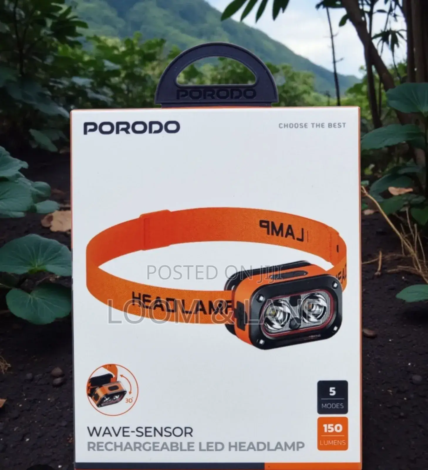 Porodo Wave-sensor Rechargeable Led Headlamp