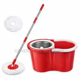 Red Spin Mop and Bucket Set