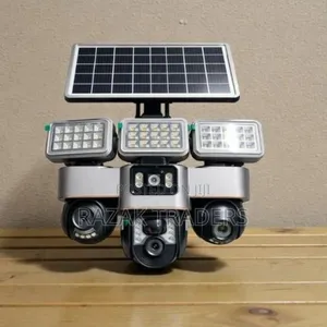 4g Solar Camera 12mp PTZ Rotating Triple Lens Camera With Solar