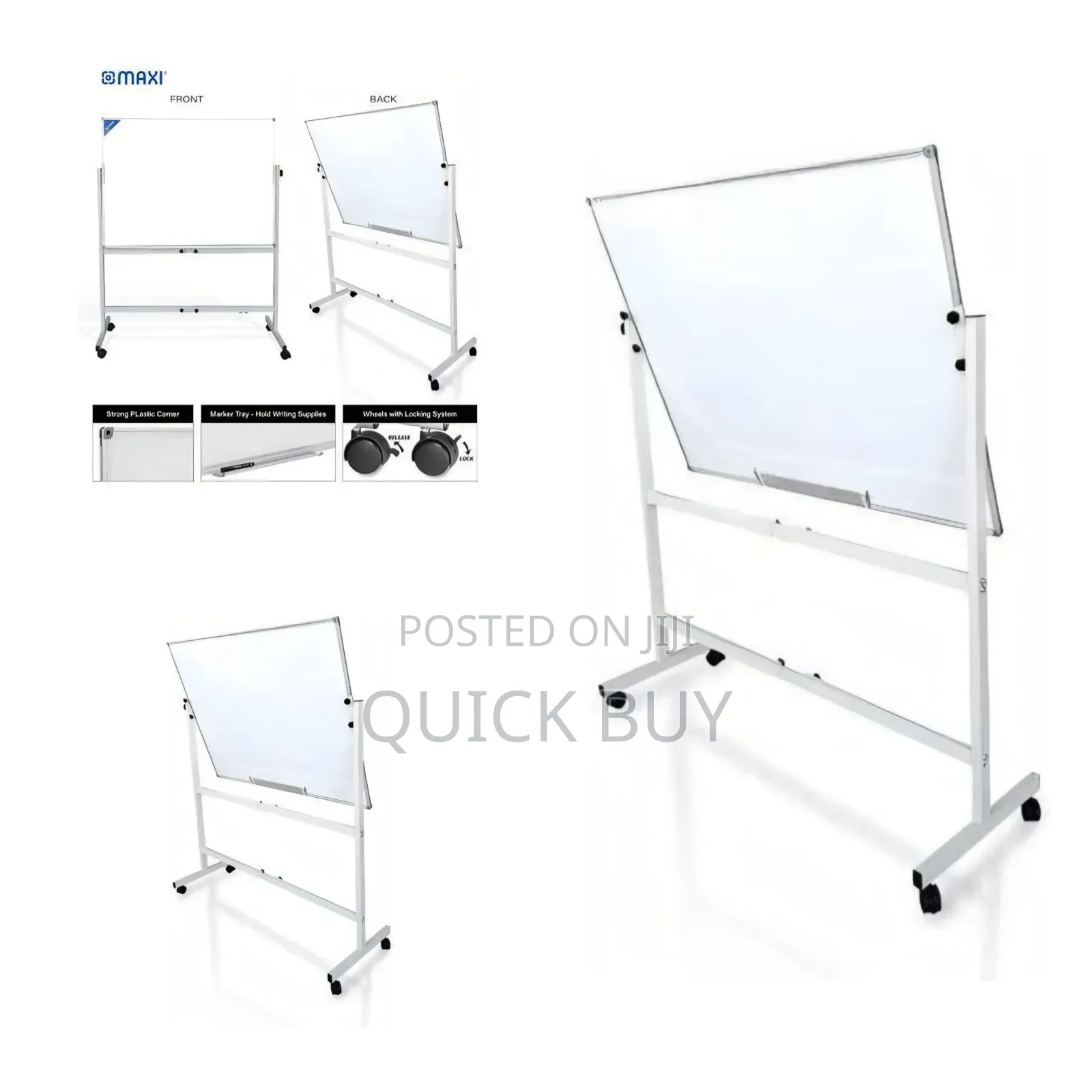 Double-Sided Magnetic Whiteboard With Adjustable Stand
