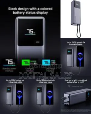 Porodo 165w Max 10000mah Power Bank With Digital Display