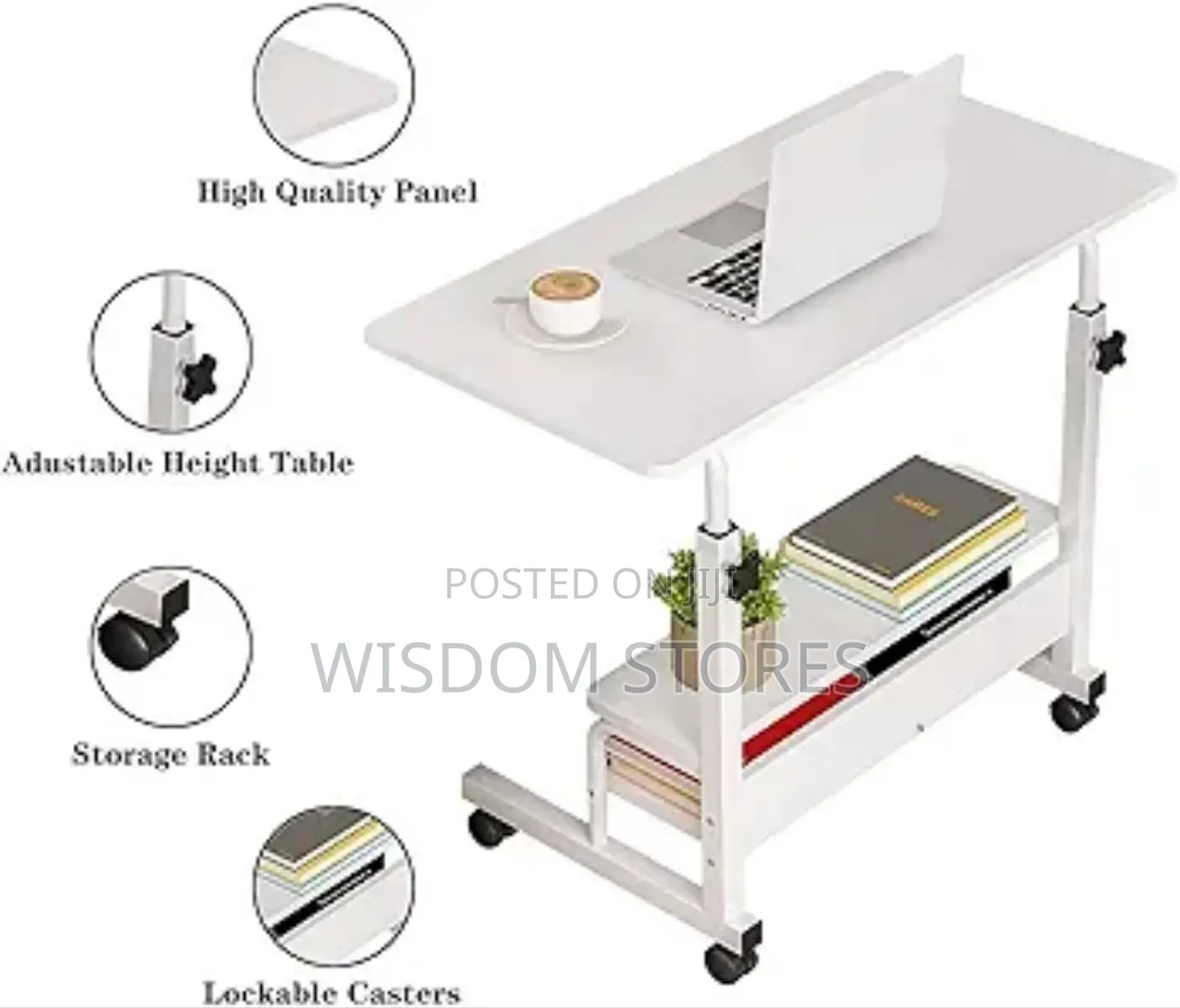 Adjustable Height Mobile Computer Desk