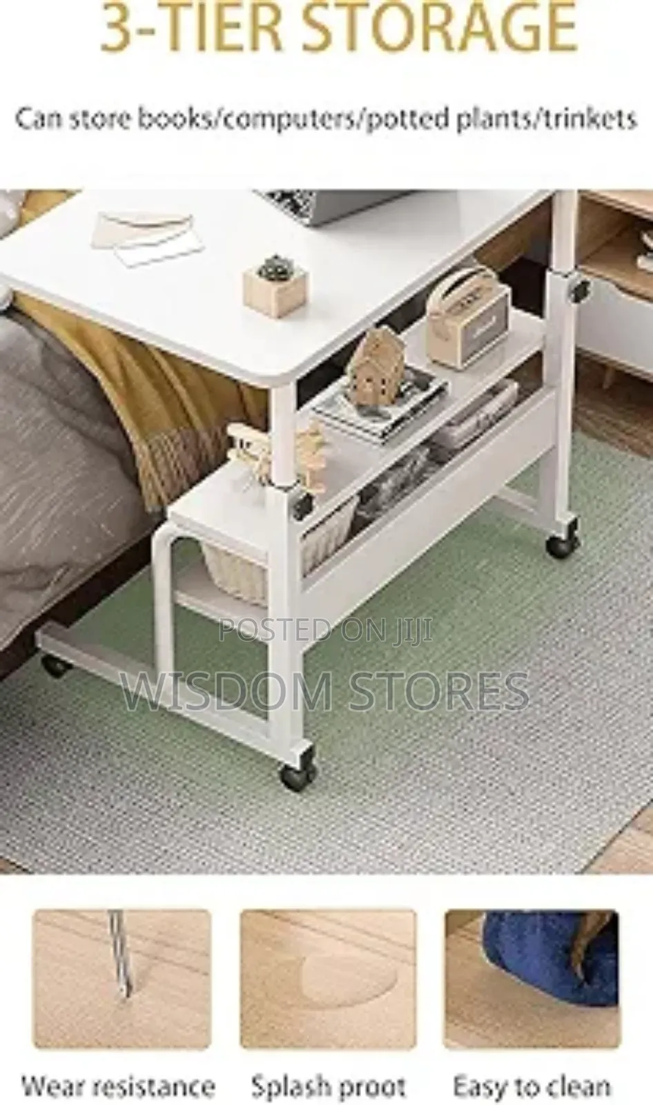 Adjustable Height Mobile Computer Desk