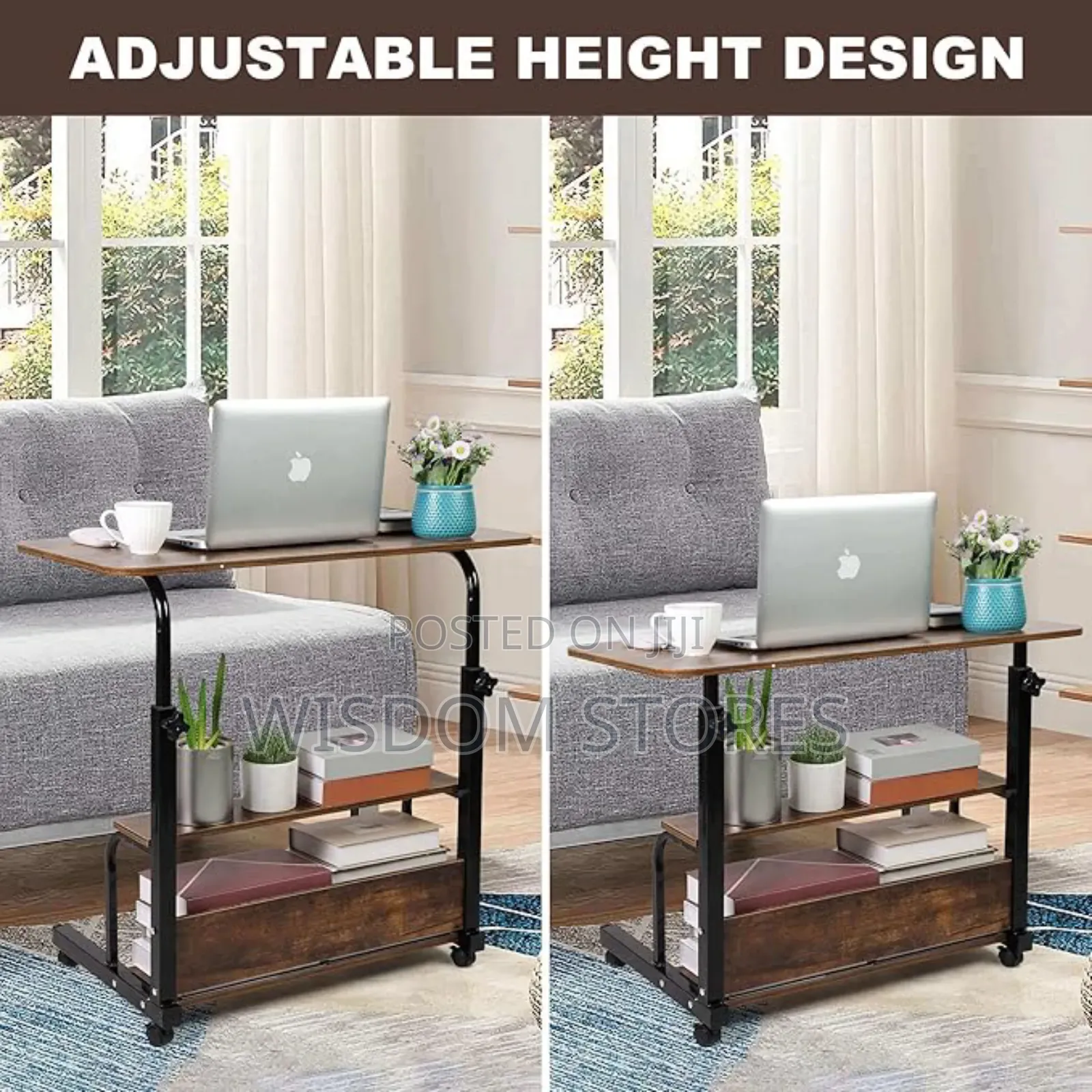 Adjustable Height Computer Desk for Small Space
