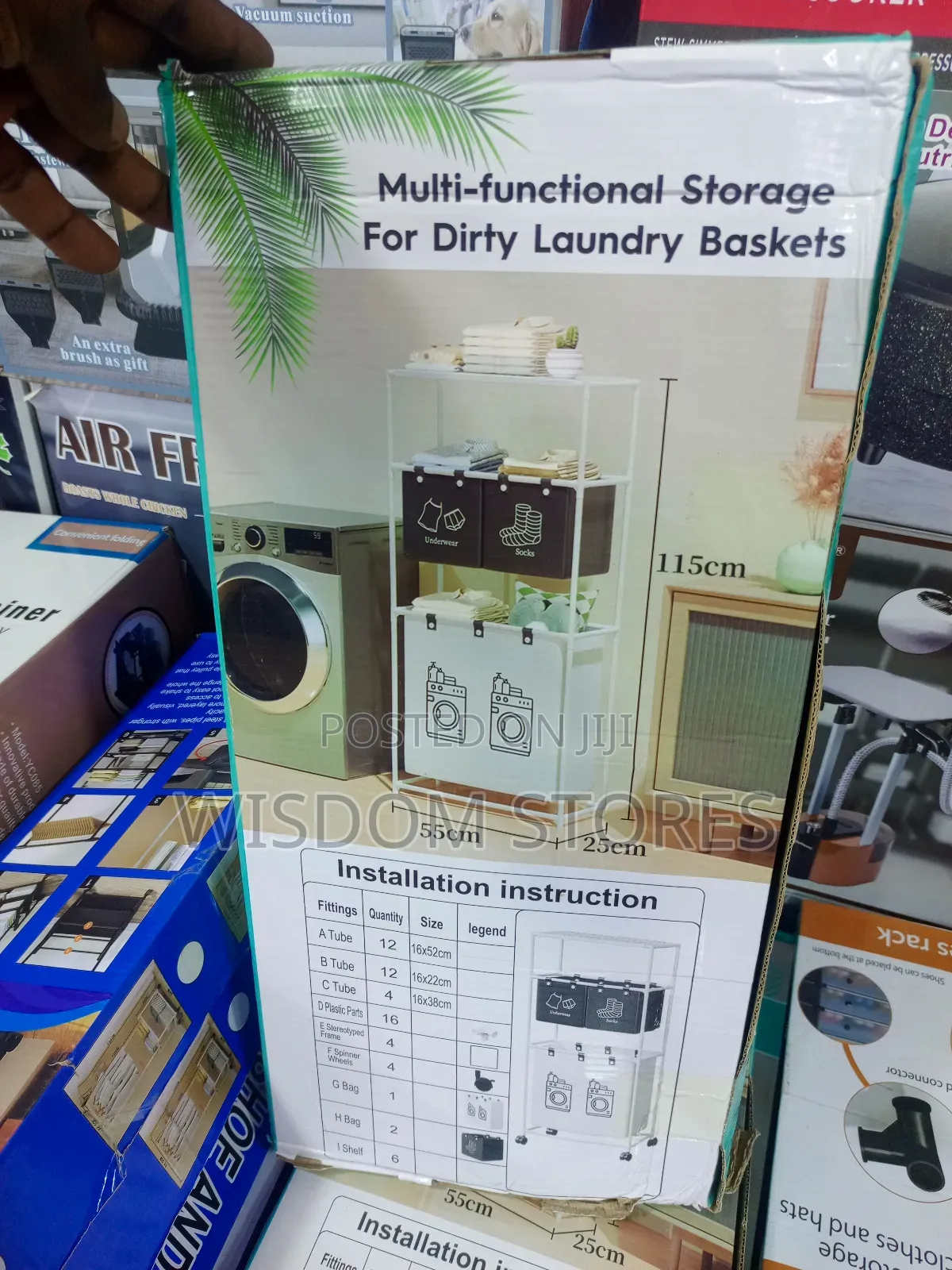 Multi-Functional Storage Unit for Dirty Laundry Baskets.