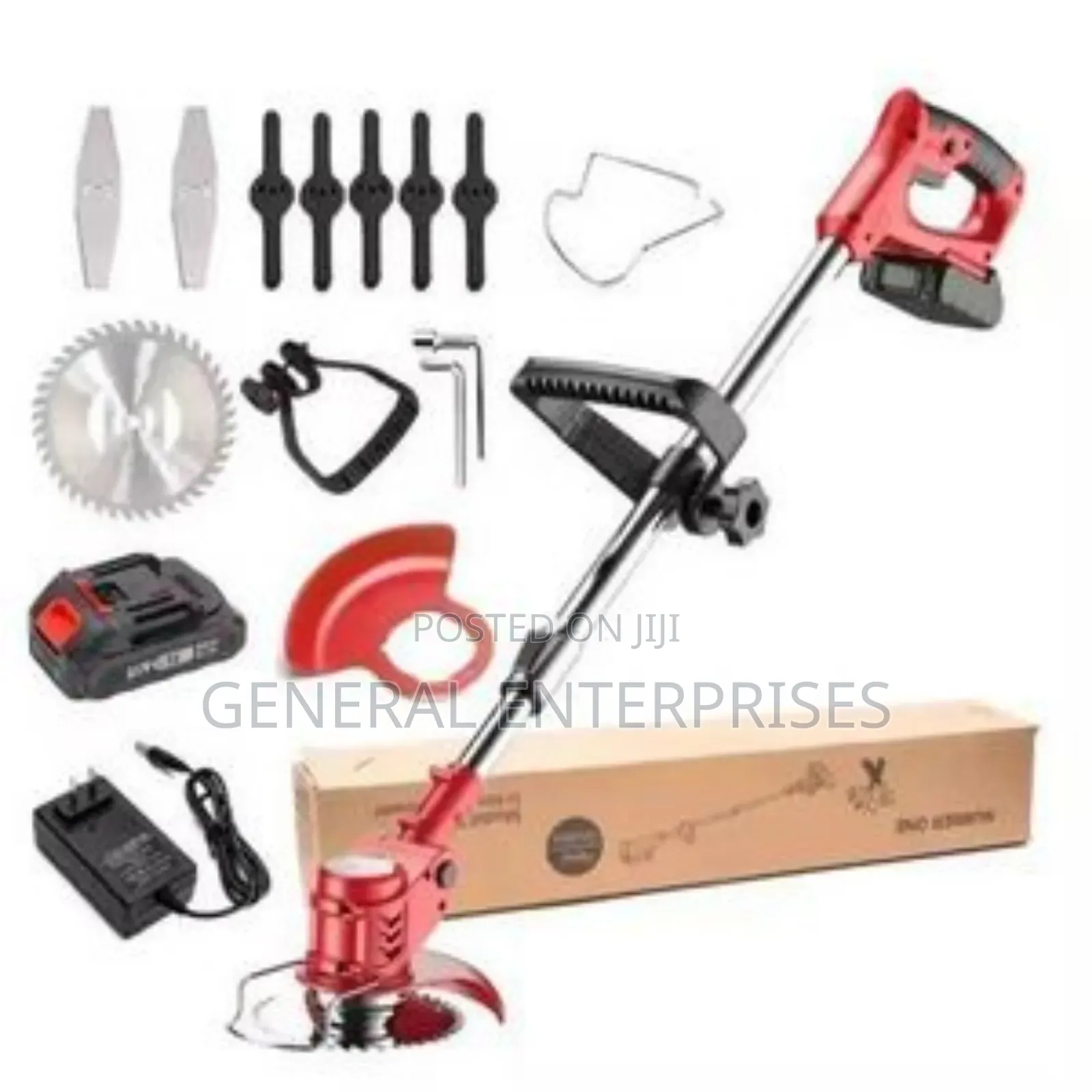 Cordless Electric Grass Trimmer and Brush Cutter Kit.