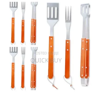 Three-Piece Stainless Steel Barbecue Grilling Tool Set