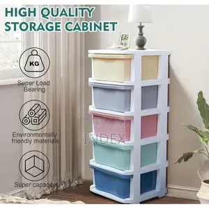 5-Layer Plastic Multi-Purpose Cabinet for Kitchen, Bedroom,L