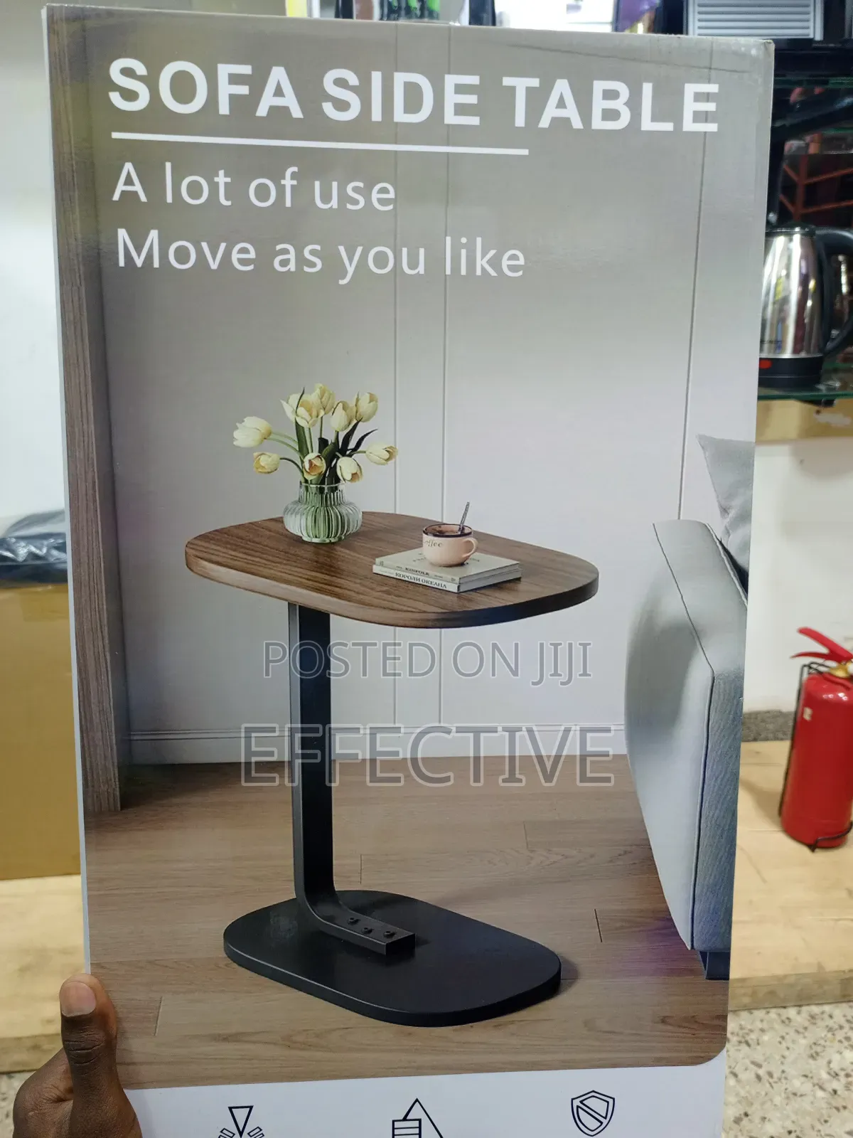 -Shaped Sofa Side Table