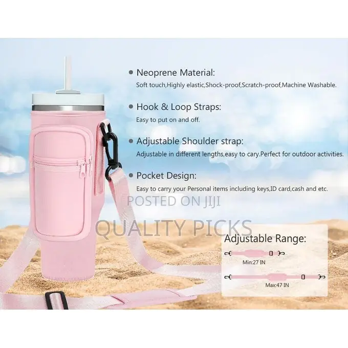 Cup Holder Carrier Bag With Strap and Pouch