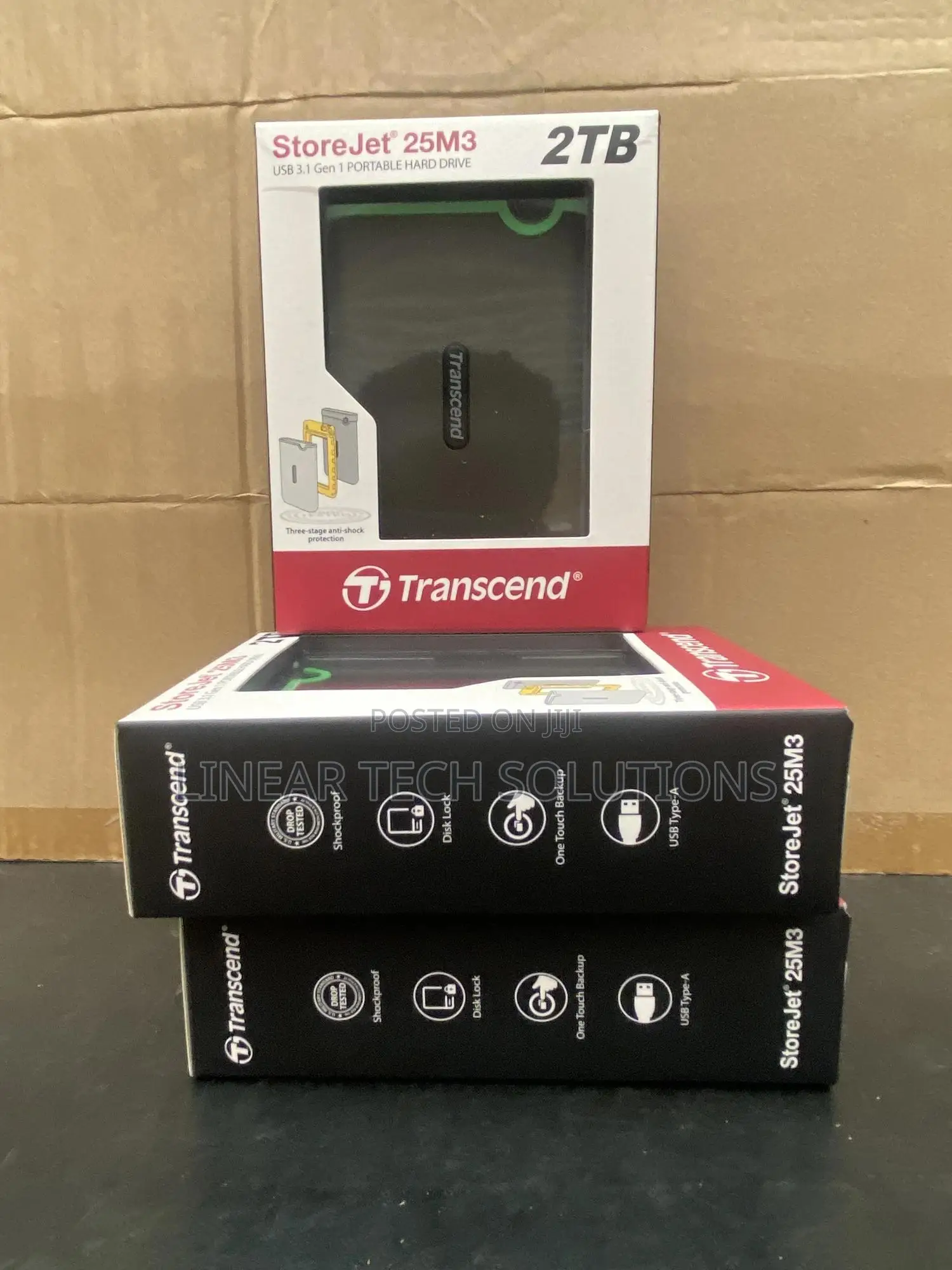 Transcend 2tb Sj25m3, Usb 3.1 Portable Hard Drive Rugged, Anti-Shock