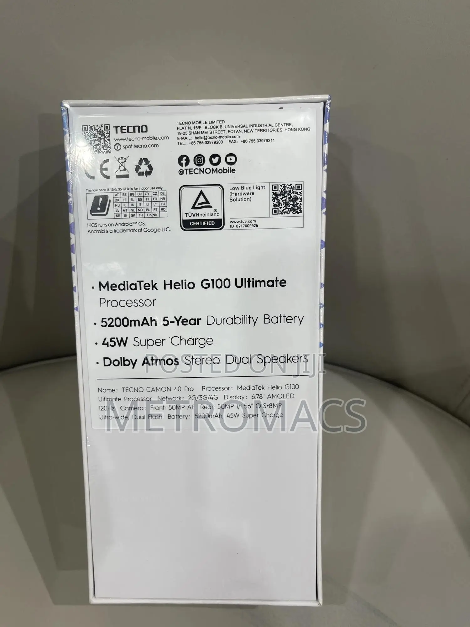 New Tecno Camon 40 Pro 256 GB Black