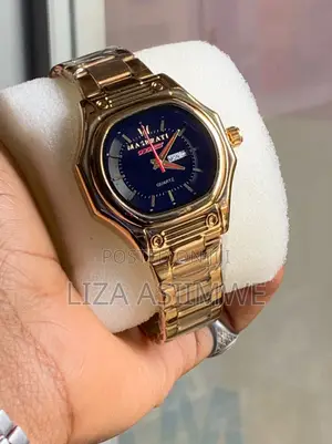 Maserati Style Gold-Tone Watch
