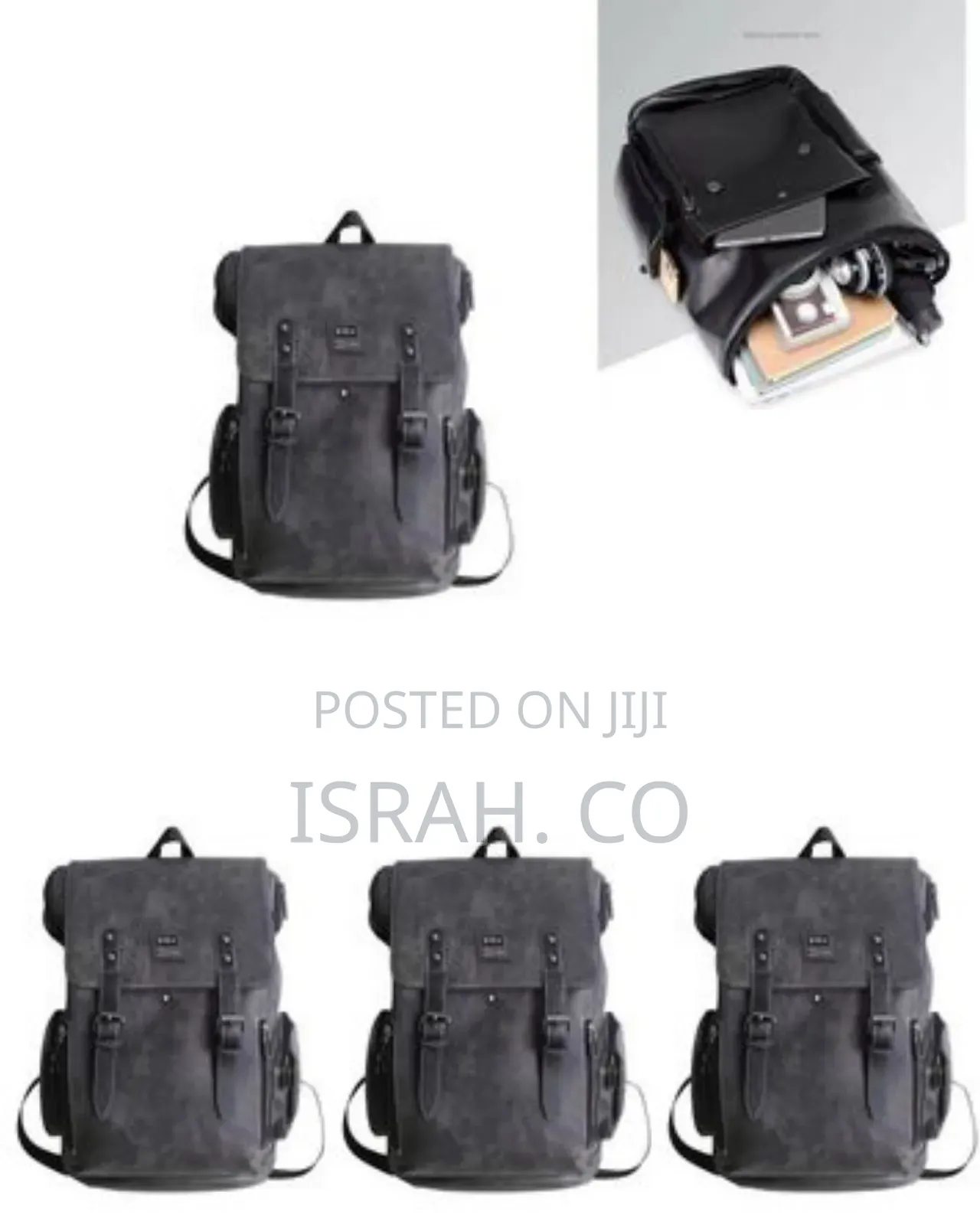 Vintage-Inspired Faux Leather Flap-Top Backpack