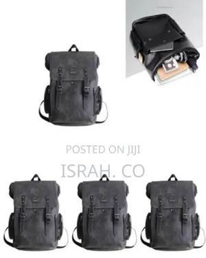 Vintage-Inspired Faux Leather Flap-Top Backpack