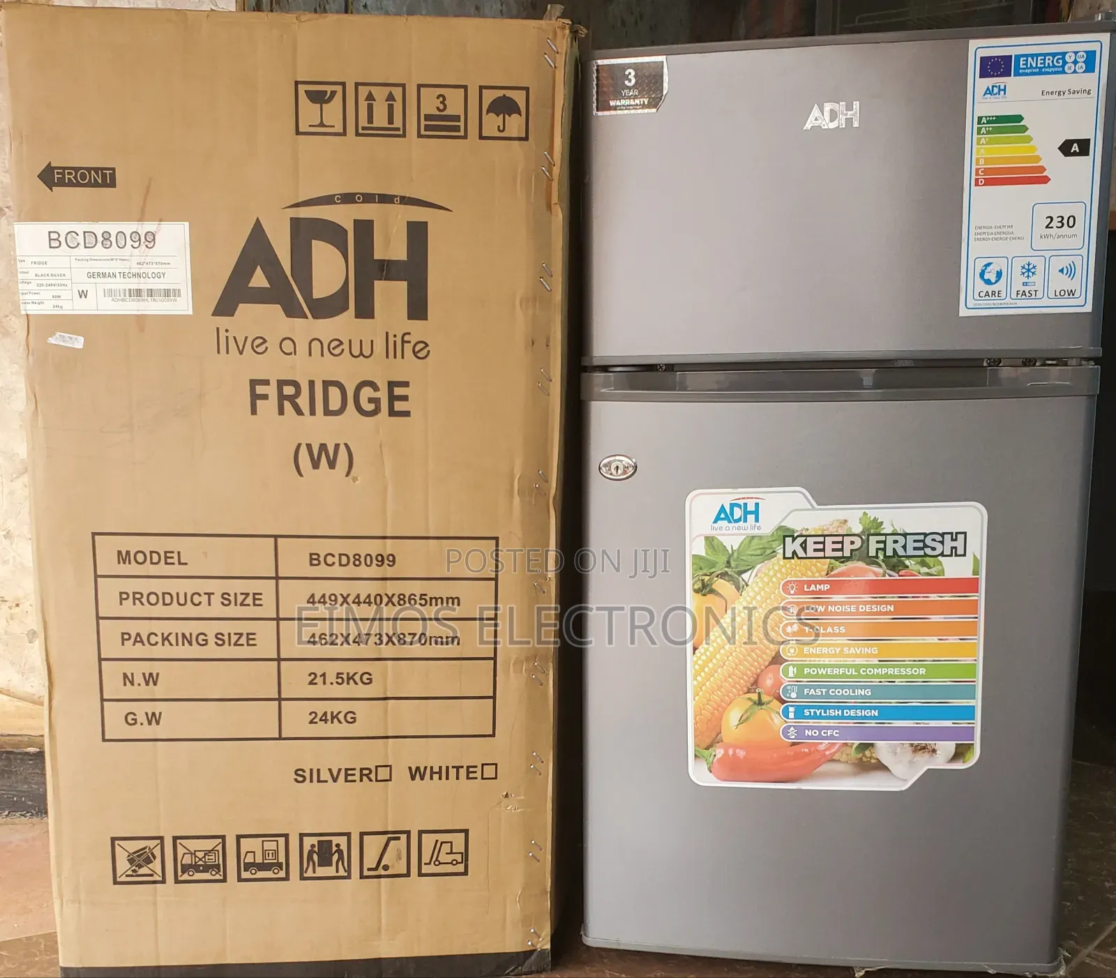 120litres Adh Double Door Fridge