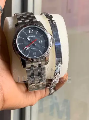 Jeviis Quartz Analog Watch and Matching Bracelet Set