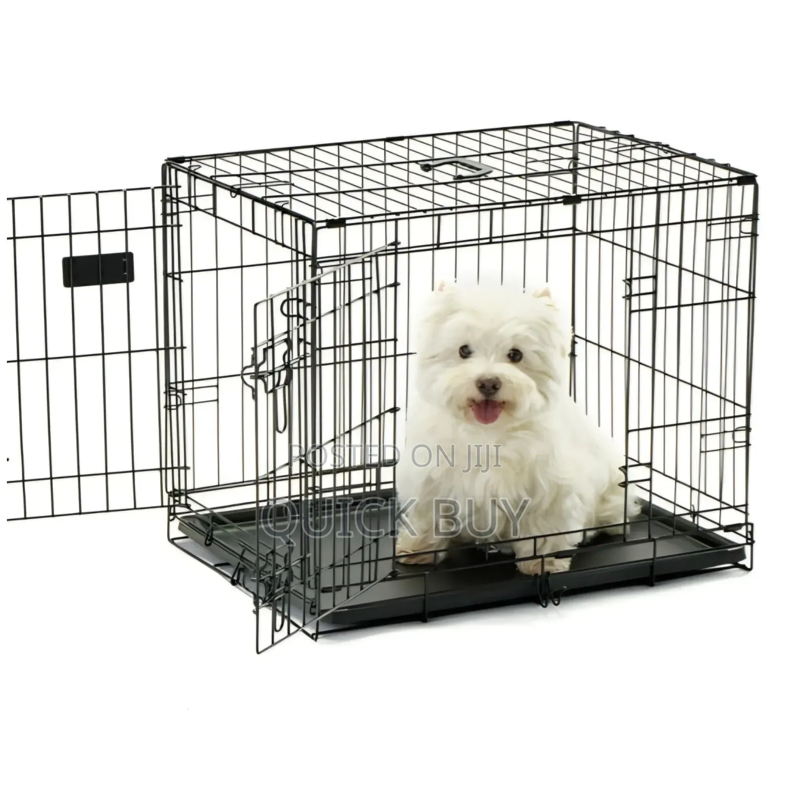 Black, Foldable Metal Pet Crate or Cage.