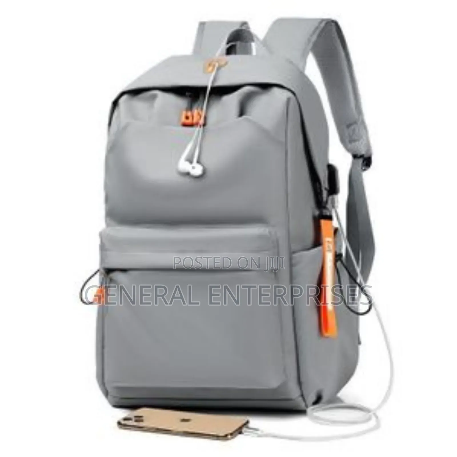 Grey, Water-Resistant Travel Laptop Backpack