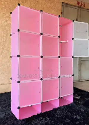 Three Column Plastic Closet Pink