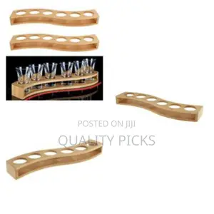 Elegant Wavy Wooden Serving Tray / Shot Glass Flight Paddle