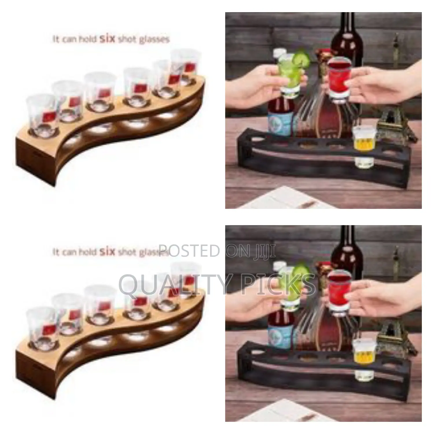 Elegant Wavy Wooden Serving Tray