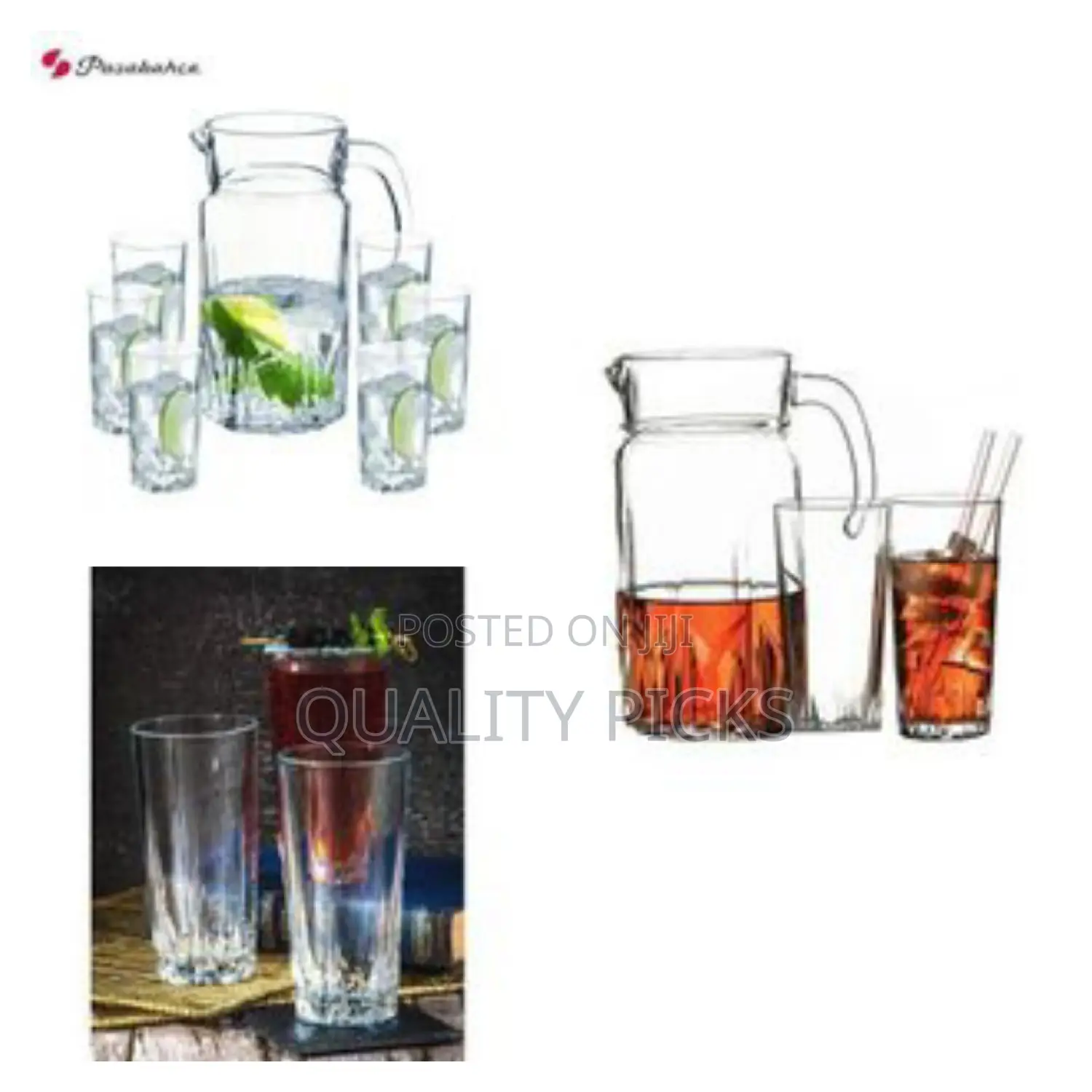 Luminarc 7 Piece Karat Lord Lady Diamond Cut Drinkware Set