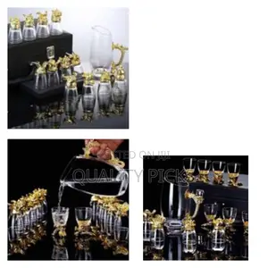 Wine Carafe Twelve Zodiac Signs Tumblers Glasses and 2 Whisky