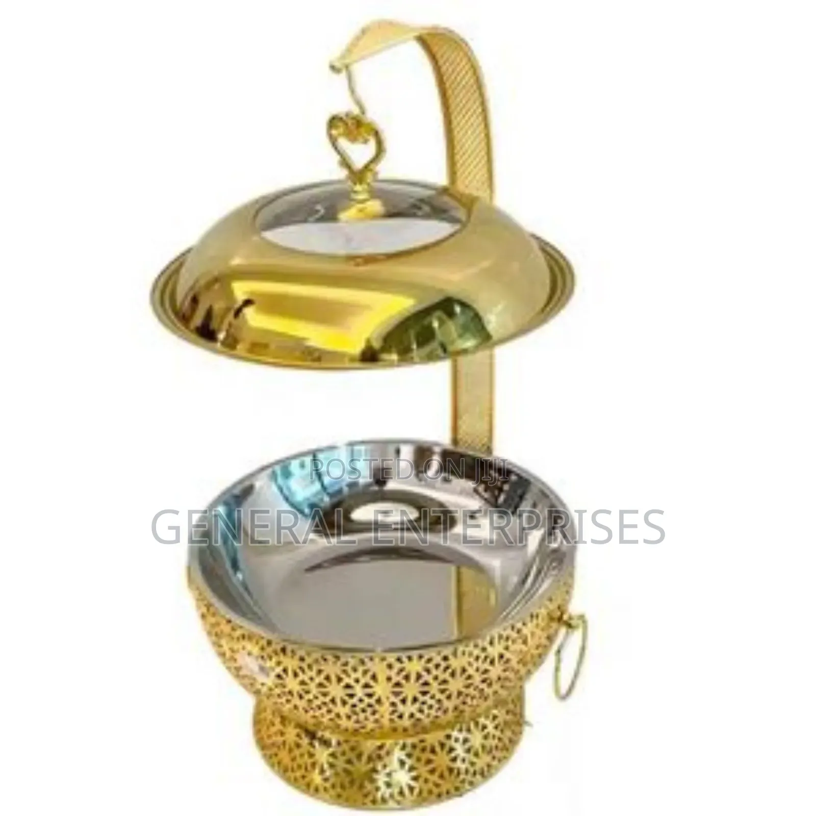 Round Stainless Steel Cheffing Dish