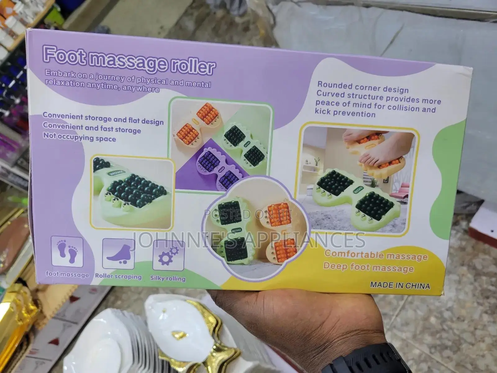 Manual Foot Body Massage Roller – Dual Rotating Beads