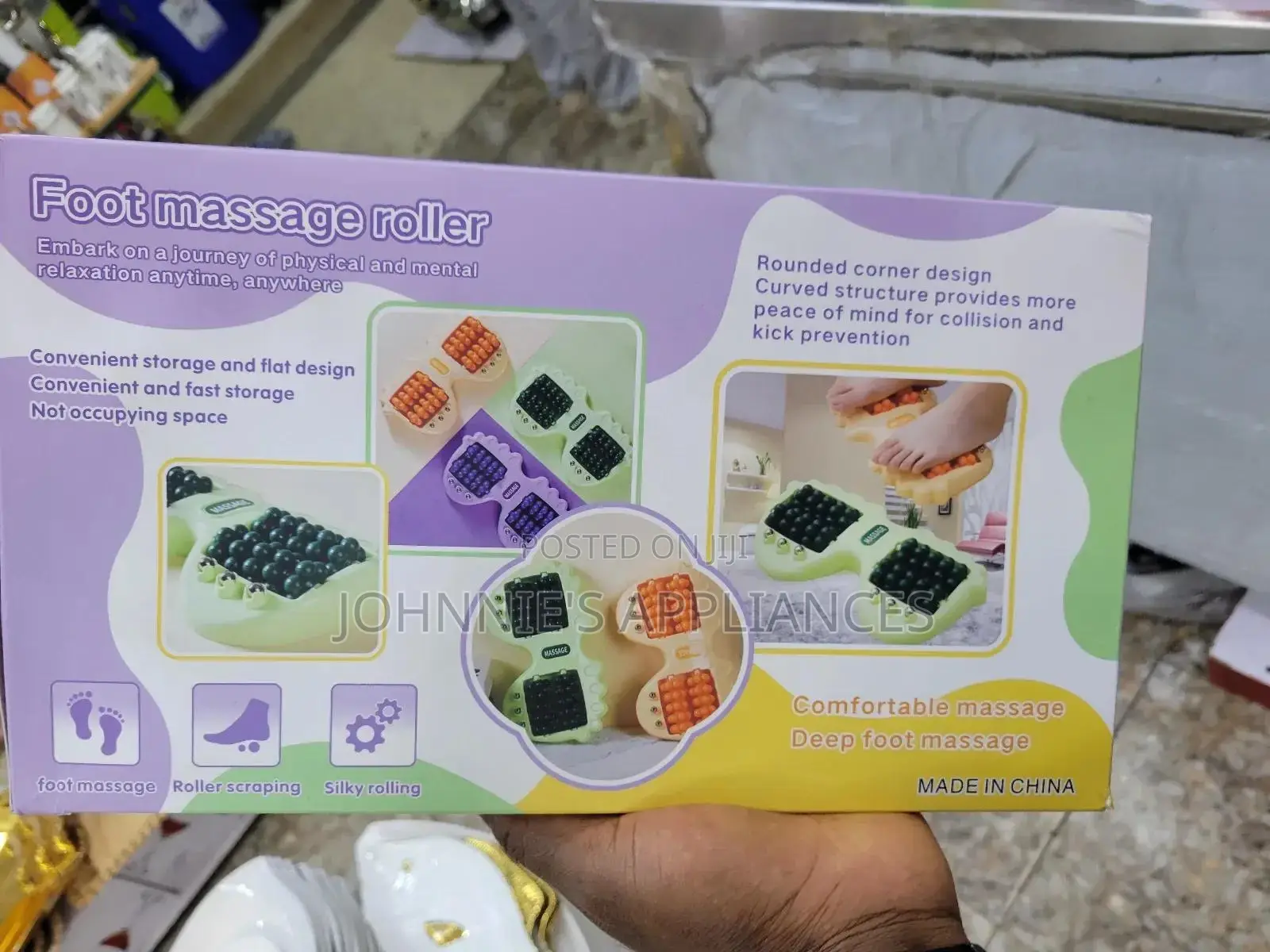 Manual Foot Body Massage Roller – Dual Rotating Beads