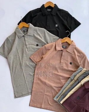 Men's Short-Sleeved Collared Polo Shirts. Zipper