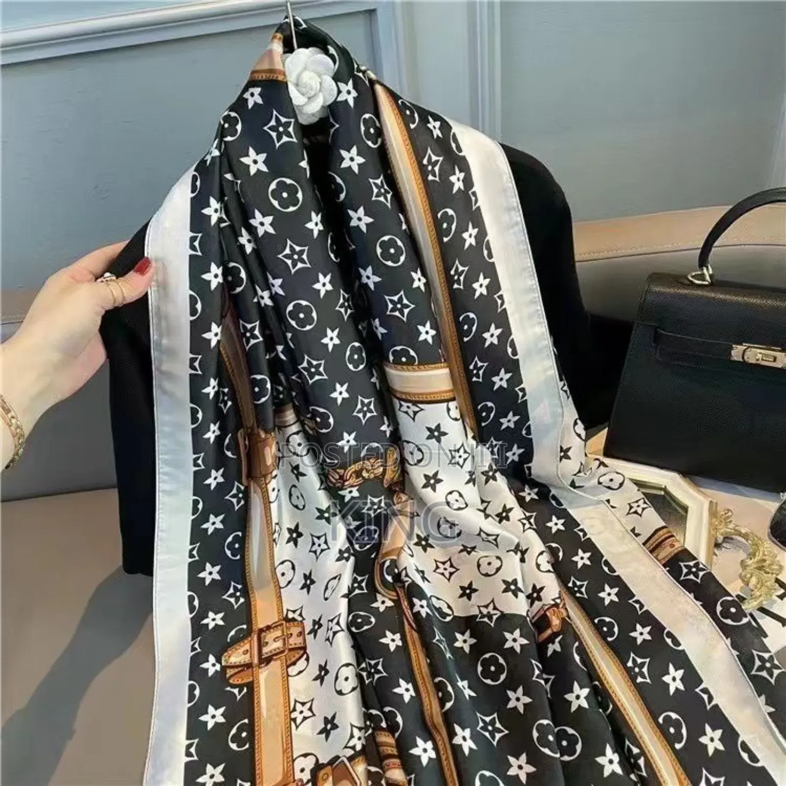 Women's Silk Scarf. Designer Labels