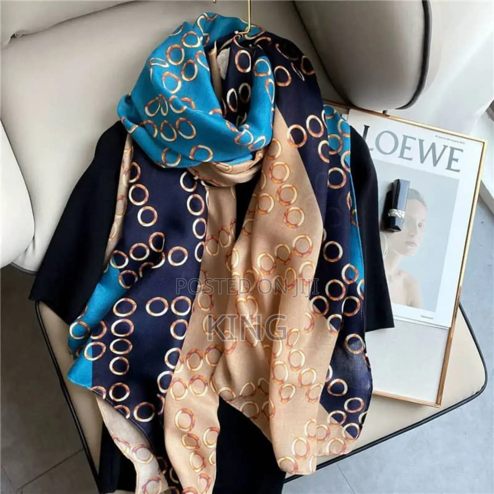 Women's Silk Scarf. Designer Labels