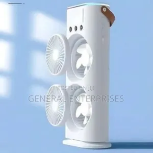 Rechargeable Mini Air Cooler Fan With Mist Spray Features.