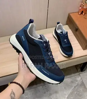 Original Classic Navy Blue Boss Men’S Mesh Sneakers