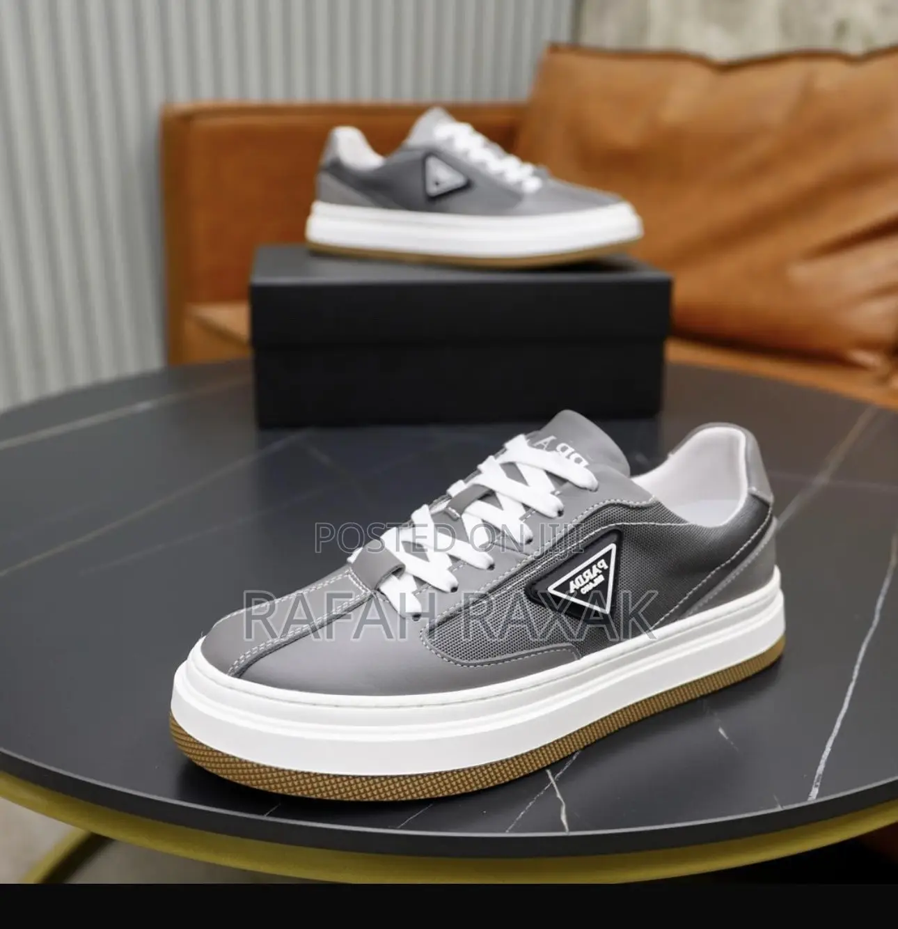 Original Classic Men’S Grey Prada Casual Luxury Sneakers