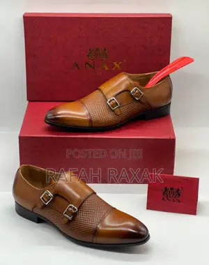 Original Men’S Brown Anax Double Monk Strap Cap-toe Formal Shoes
