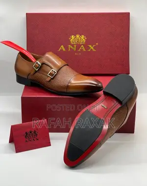 Original Men’S Brown Anax Double Monk Strap Cap-toe Formal Shoes