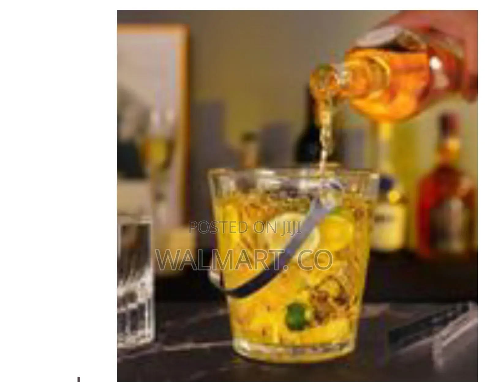 Elegant Glass Ice Bucket With Stainless Steel Tongs Multicolor