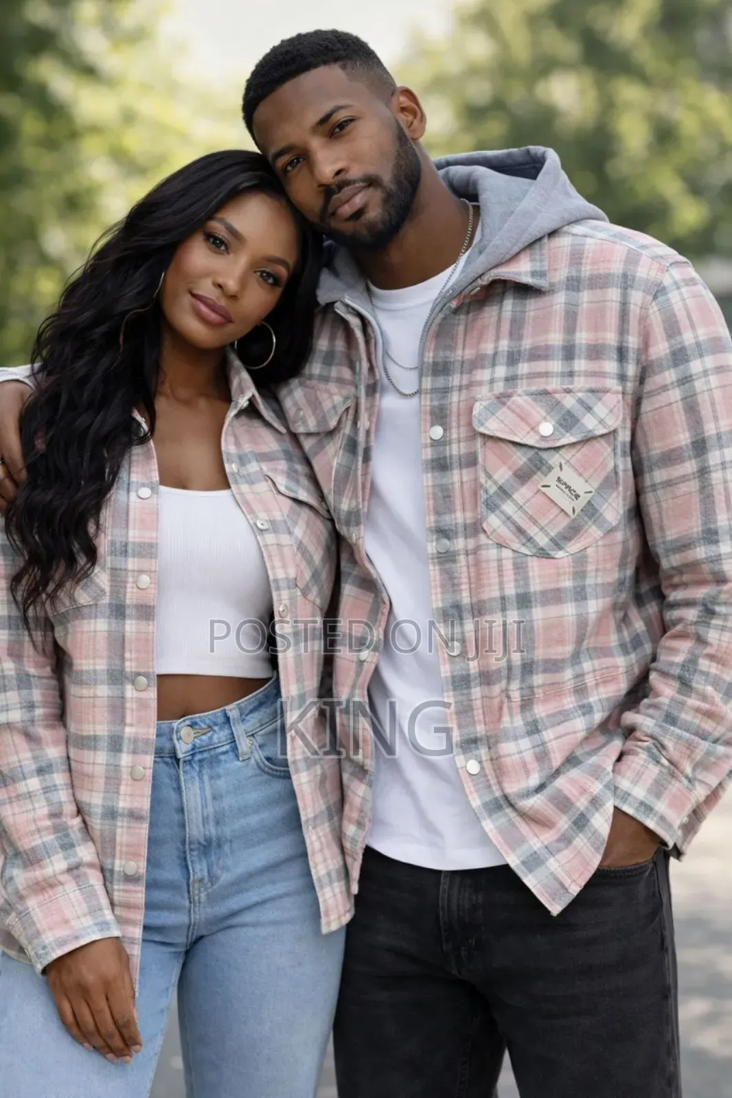 Unisex Oversized Plaid Shirt